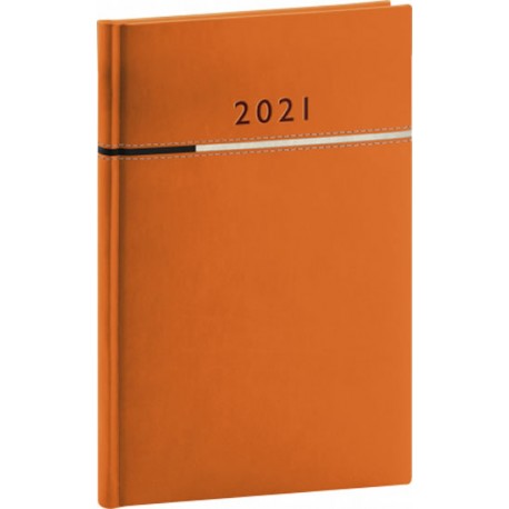 Diář 2021: Tomy - oranžovočerný - týdenní, 15 × 21 cm