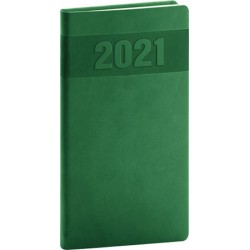 Diář 2021: Aprint - zelený - kapesní, 9 × 15,5 cm