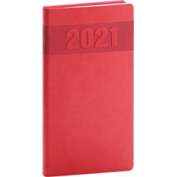 Diář 2021: Aprint - červený - kapesní, 9 × 15,5 cm
