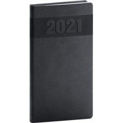 Diář 2021: Aprint - černý - kapesní, 9 × 15,5 cm