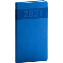 Diář 2021: Aprint - modrý - kapesní, 9 × 15,5 cm