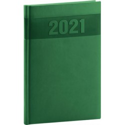 Diář 2021: Aprint - zelený - týdenní, 15 × 21 cm