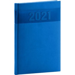 Diář 2021: Aprint - modrý - týdenní, 15 × 21 cm