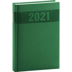 Diář 2021: Aprint - zelený - denní, 15 × 21 cm