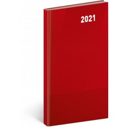 Diář 2021: Cambio Classic - červený - kapesní, 9 × 15,5 cm