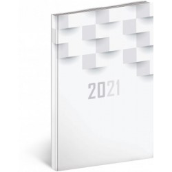 Diář 2021: Cambio Classic - bílý - týdenní, 15 × 21 cm