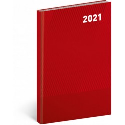 Diář 2021: Cambio Classic - červený - týdenní, 15 × 21 cm