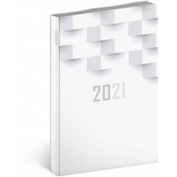 Diář 2021: Cambio Classic - bílý - denní, 15 × 21 cm