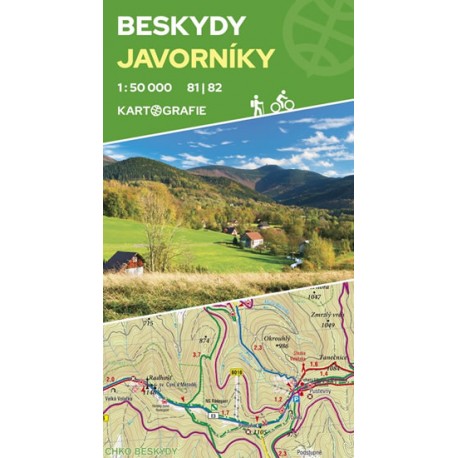 Beskydy, Javorníky 81|82 - oboustranná turistická mapa 1:50 000