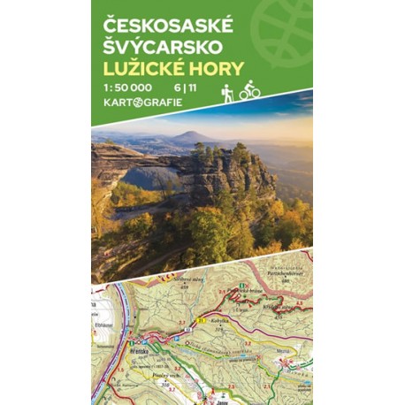 Českosaské Švýcarsko, Lužické hory 6 |11 - oboustranná turistická mapa 1:50 000