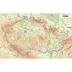 Česko - nástěnná fyzická mapa 1 : 500 000