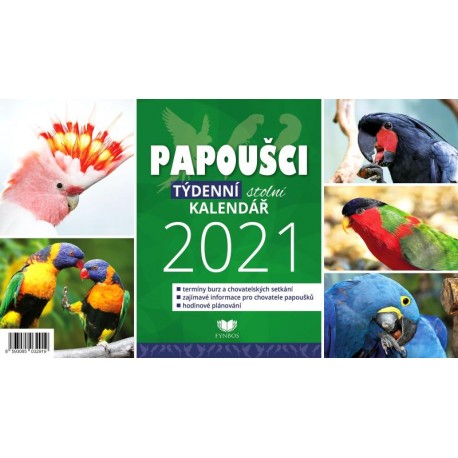 Kalendář 2021 Papoušci - týdenní stolní