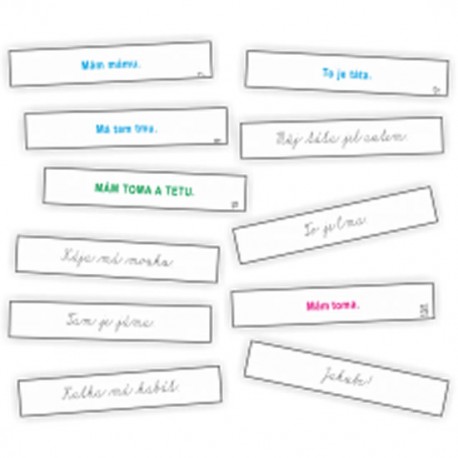 Psací písmo - kartičky s větami pro nácvik psacího písma