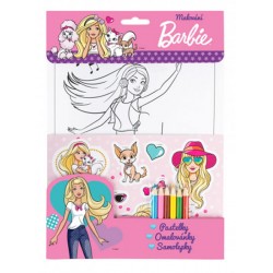 Barbie set - růžová, pastelky
