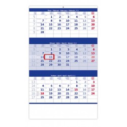 Kalendář nástěnný 2022 - Tříměsíční modrý
