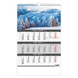 Kalendář nástěnný 2022 - Hory - 3měsíční/Hory - 3mesačné