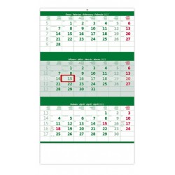 Kalendář nástěnný 2022 - Tříměsíční zelený