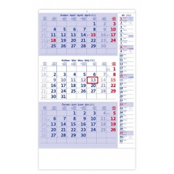 Kalendář nástěnný 2022 - Tříměsíční modrý s poznámkami