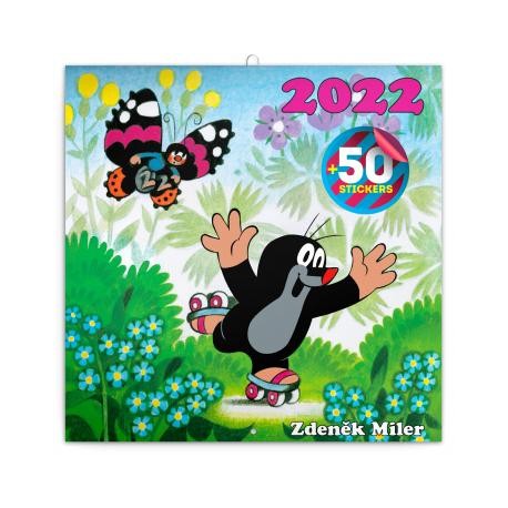 Kalendář 2022 poznámkový: Krteček, s 50 samolepkami, 30 × 30 cm