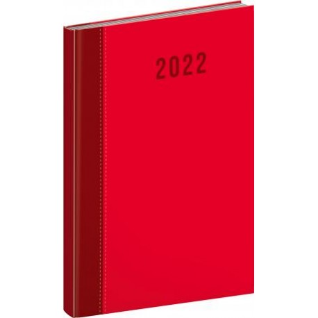 Diář 2022: Cambio Classic - červený/týdenní, 15 x 21 cm