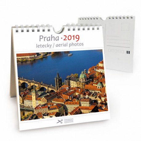 Kalendář 2019 - Praha letecky - pohlednicový