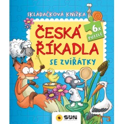 Česká říkadla se zvířátky puzzle - Skládačková knížka