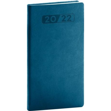 Diář 2022: Aprint - petrolejově modrý/kapesní, 9 x 15,5 cm