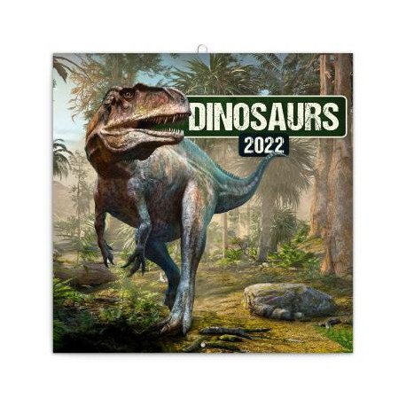 Kalendář 2022 poznámkový: Dinosauři, 30 × 30 cm (Západní kalendárium)