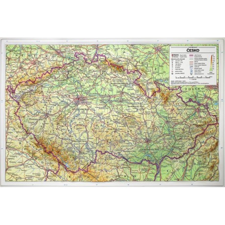 Česko - reliéfní mapa 1:1 240 000