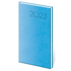 Diář 2023 Print - světle modrá, týdenní, kapesní
