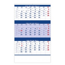 Kalendář nástěnný 2023 - Tříměsíční modrý