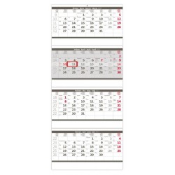 Kalendář nástěnný 2023 - Čtyřměsíční skládaný/šedý