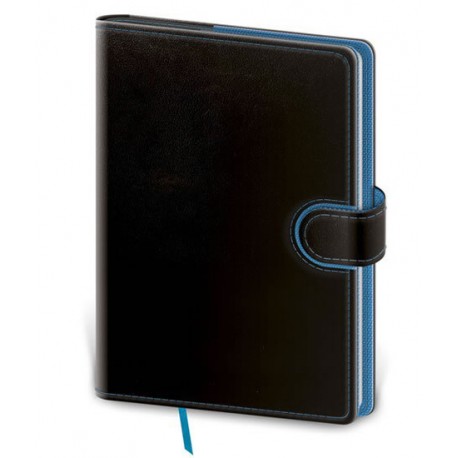 Zápisník - Flip-A5 černo/modrá, linkovaný