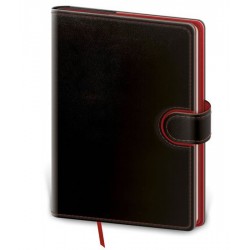 Zápisník - Flip-B6 černo/červená, tečkovaný