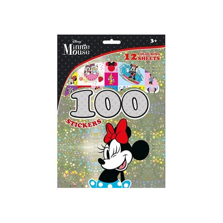 100 samolepek s omalovánkovými listy - Minnie